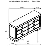 Louis Philippe 6-Drawer Dresser in White