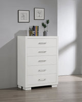 Jessica 5-Drawer Chest in Snow White