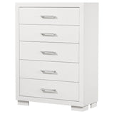 Jessica 5-Drawer Chest in Snow White