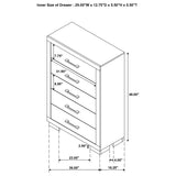 Jessica 5-Drawer Chest in Snow White