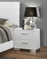 Felicity 2-Drawer Nightstand White High Gloss