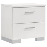 Felicity 2-Drawer Nightstand White High Gloss