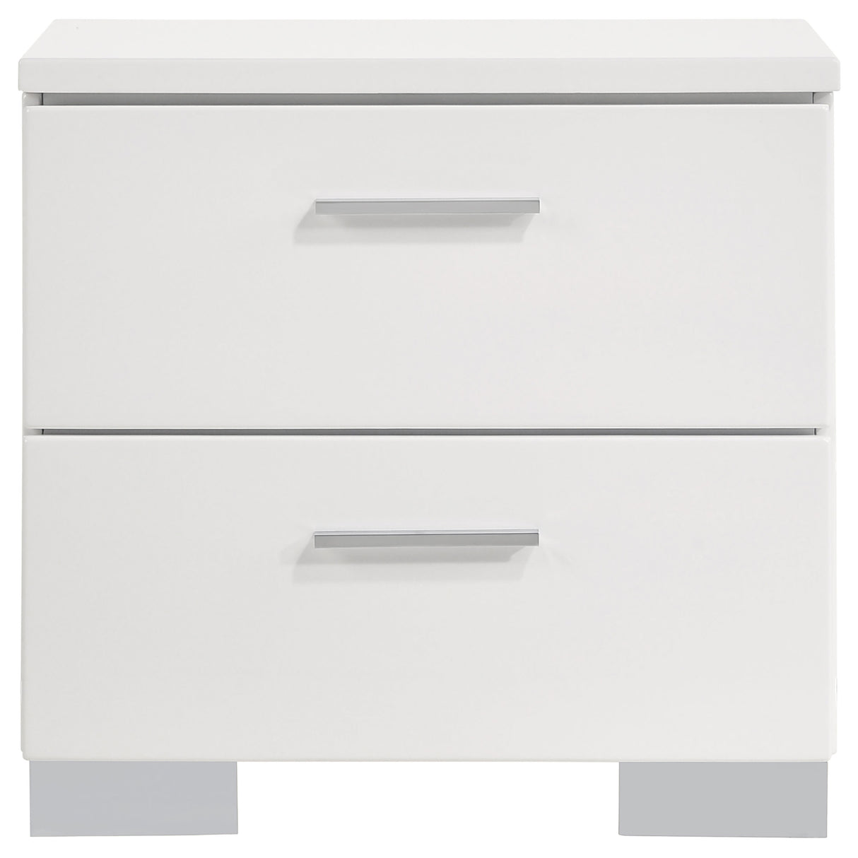 Felicity 2-Drawer Nightstand White High Gloss
