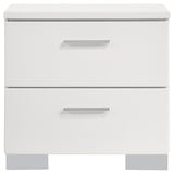 Felicity 2-Drawer Nightstand White High Gloss