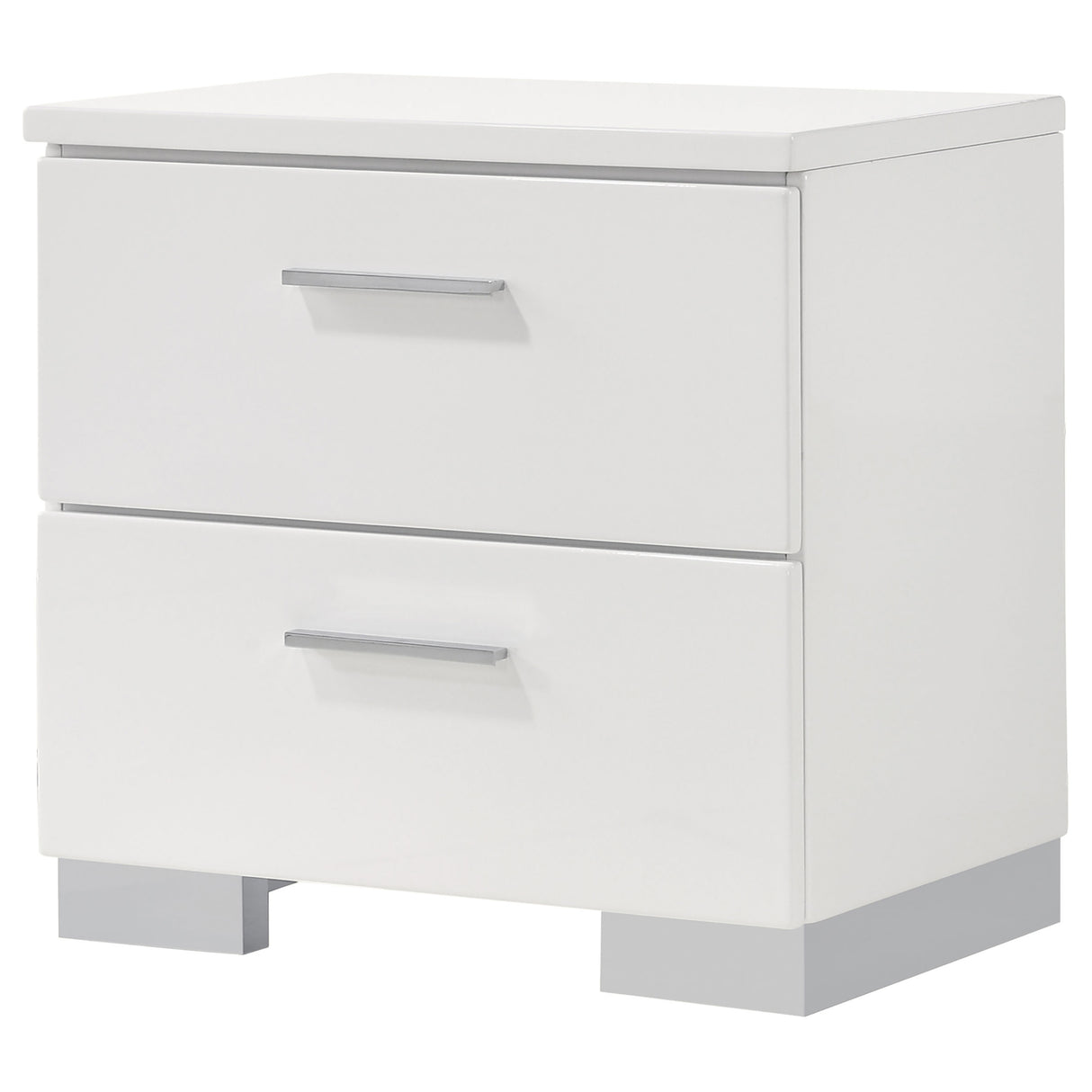Felicity 2-Drawer Nightstand White High Gloss