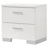 Felicity 2-Drawer Nightstand White High Gloss