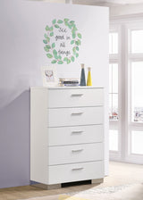Felicity 5-Drawer Chest - White High Gloss