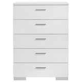 Felicity 5-Drawer Chest - White High Gloss