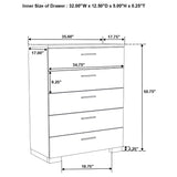 Felicity 5-Drawer Chest - White High Gloss