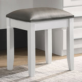 Felicity Upholstered Vanity Stool - White High Gloss