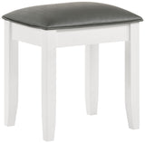 Felicity Upholstered Vanity Stool - White High Gloss
