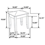 Felicity Upholstered Vanity Stool - White High Gloss