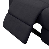 3 Seat Manual Reclining Sofa With Deep Recline - Black