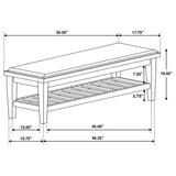 Franco Fabric Upholstered Bench with Shelf - Distressed White