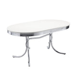 Retro 5-Piece Oval Dining Table Set White and Black