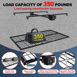 Overhead Garage Storage Rack For High Ceilings & Safety Lock - Black