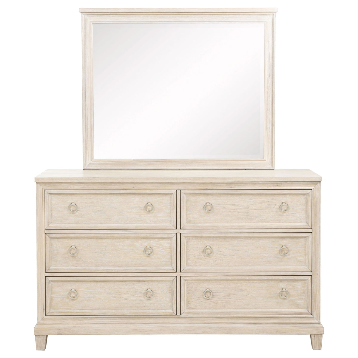 Wedner - 6 Drawer Dresser With Mirror - Oak