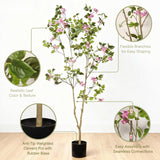 72" Artificial Bougainvillea Tree with Black Plastic Pot