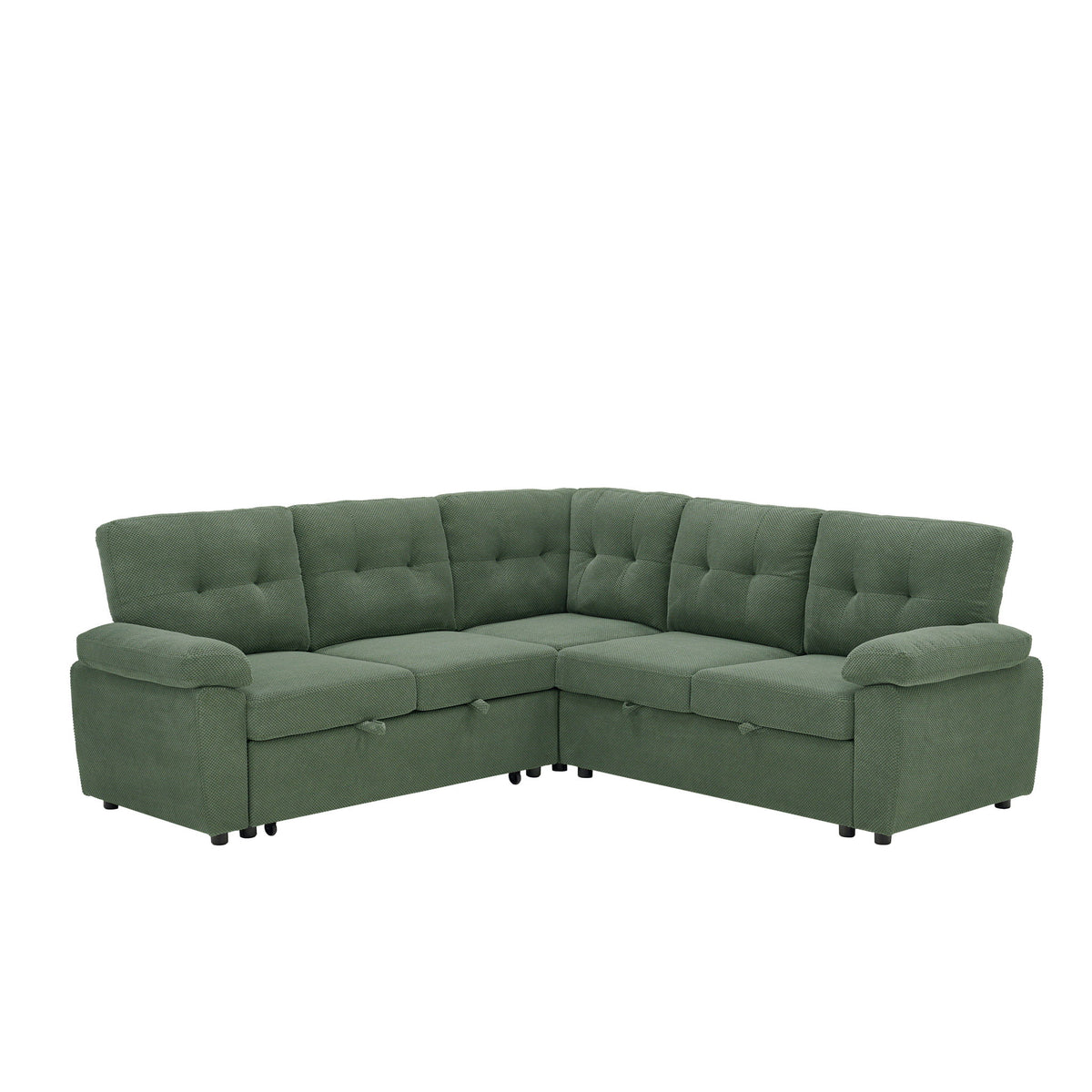 Convertible Sectional Sofa Bed With Pull Out Sleeper And Storage