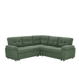 Convertible Sectional Sofa Bed With Pull Out Sleeper And Storage