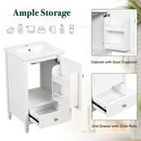Freestanding Bathroom Vanity With Sink, Soft Closing Door, Drawer Storage - White