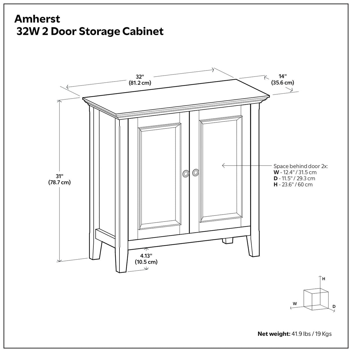 Amherst - Handcrafted Low Storage Cabinet