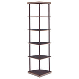 Corner Bookcase With 5 Shelves, Compact Design For Living Room - Cappuccino