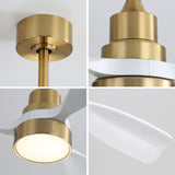 48" Smart Ceiling Fan With Lights, Reversible DC Motor, Remote Control, 3 Blades - Gold / White