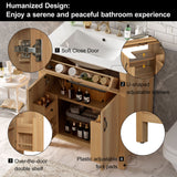 Bathroom Vanity With Flip Drawer, 2 Soft Close Doors, Adjustable Shelf And Ceramic Sink