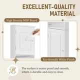 Multi Functional Corner Cabinet With Adjustable Shelves And 2 Doors