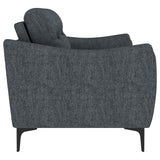 Oberle - 2 Piece Upholstered Sofa Set With Pocket Coil Seating - Charcoal