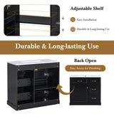 Modern Bathroom Vanity With Sink, 4 Drawers, Soft-Close Door, Adjustable Shelf