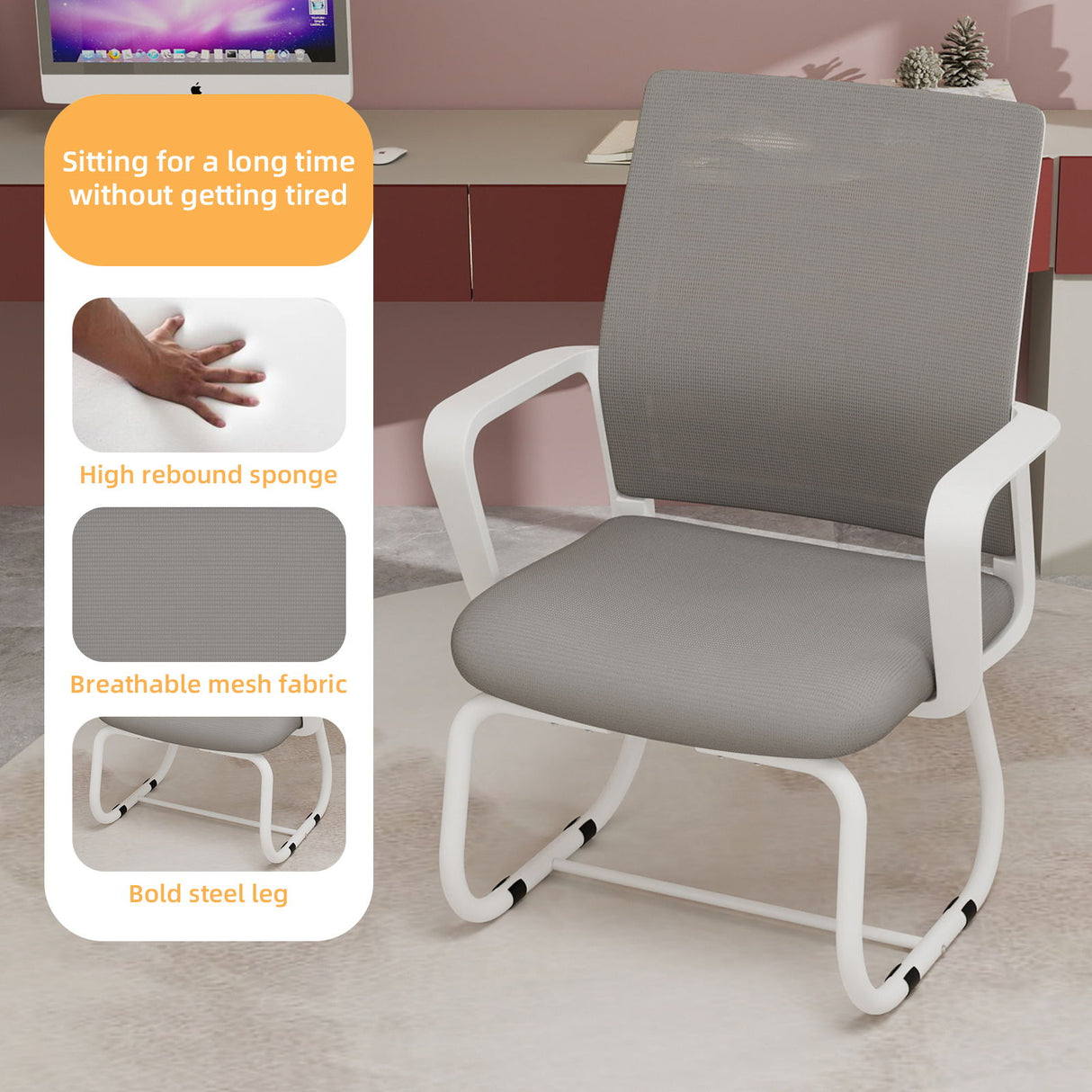 Minimalist Office Chair With Soft Backrest