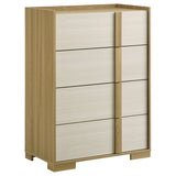 Hyland 4-Drawer Chest - Natural Wood & White
