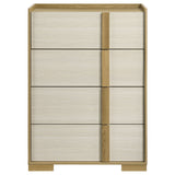 Hyland 4-Drawer Chest - Natural Wood & White