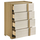 Hyland 4-Drawer Chest - Natural Wood & White