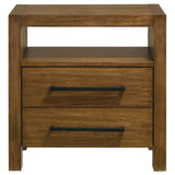 Adderley 2-Drawer Nightstand, Warm Brown