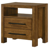 Adderley 2-Drawer Nightstand, Warm Brown