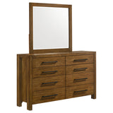 Adderley 8-Drawer Bedroom Dresser with Mirror - Warm Brown