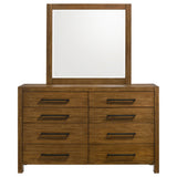 Adderley 8-Drawer Bedroom Dresser with Mirror - Warm Brown