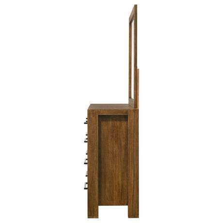 Adderley 8-Drawer Bedroom Dresser with Mirror - Warm Brown