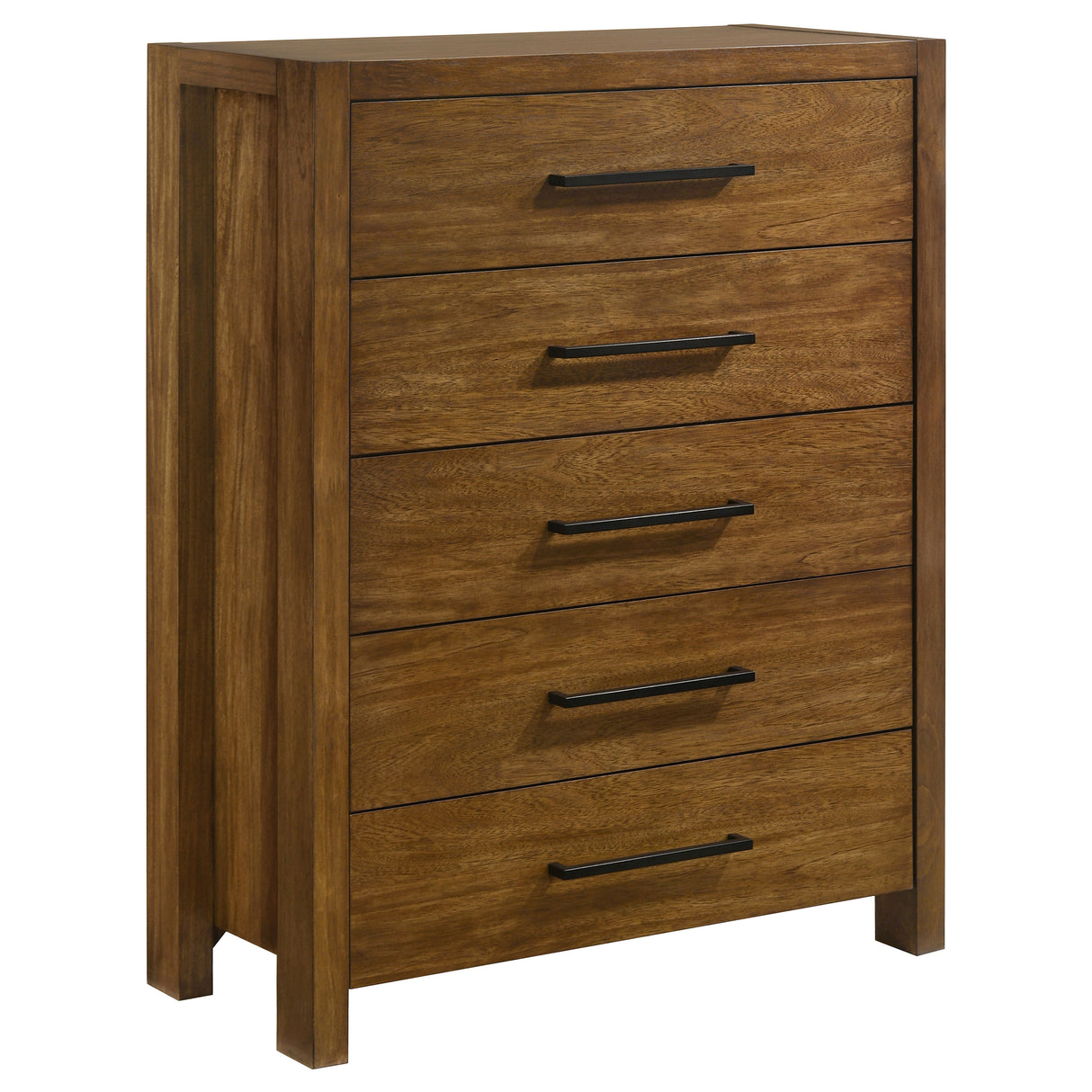 Adderley 5-Drawer Chest of Drawers - Warm Brown