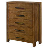 Adderley 5-Drawer Chest of Drawers - Warm Brown