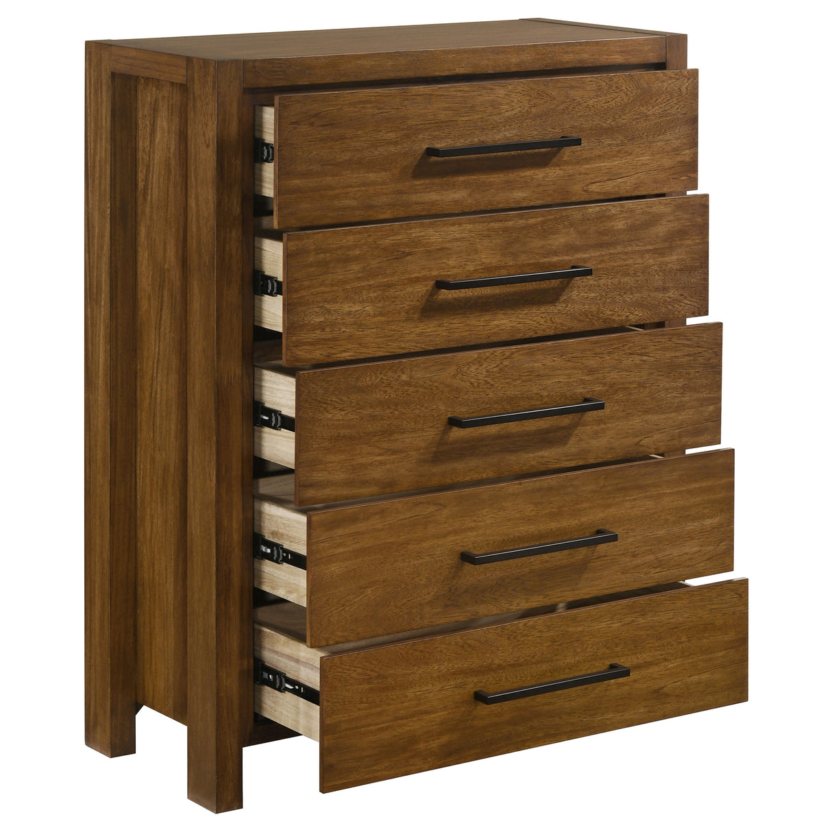 Adderley 5-Drawer Chest of Drawers - Warm Brown