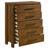 Adderley 5-Drawer Chest of Drawers - Warm Brown