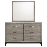 Watson 6-Drawer Dresser and Mirror, Light Taupe