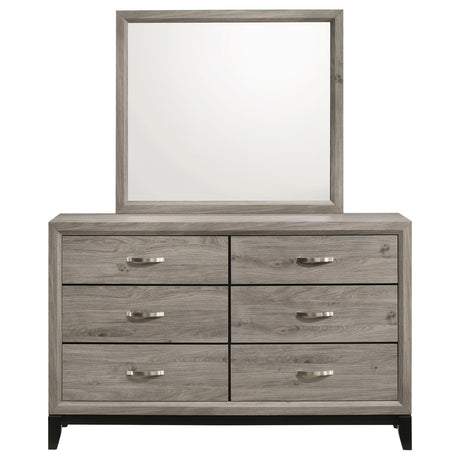 Watson 6-Drawer Dresser and Mirror, Light Taupe