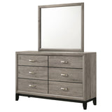 Watson 6-Drawer Dresser with Mirror - Light Taupe