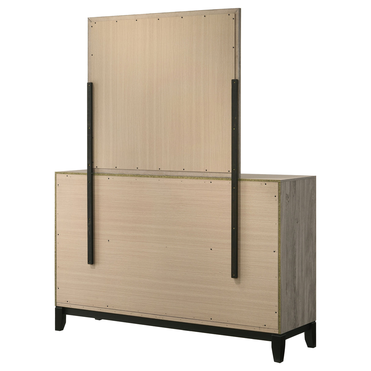 Watson 6-Drawer Dresser and Mirror, Light Taupe