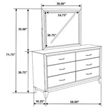 Watson 6-Drawer Dresser and Mirror, Light Taupe